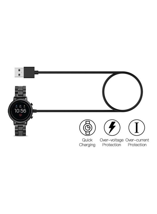 قاعدة شحن لاسلكية مغناطيسية بمنفذ USB لساعة فوسيل الجيل الرابع 5 أسود - Image 5