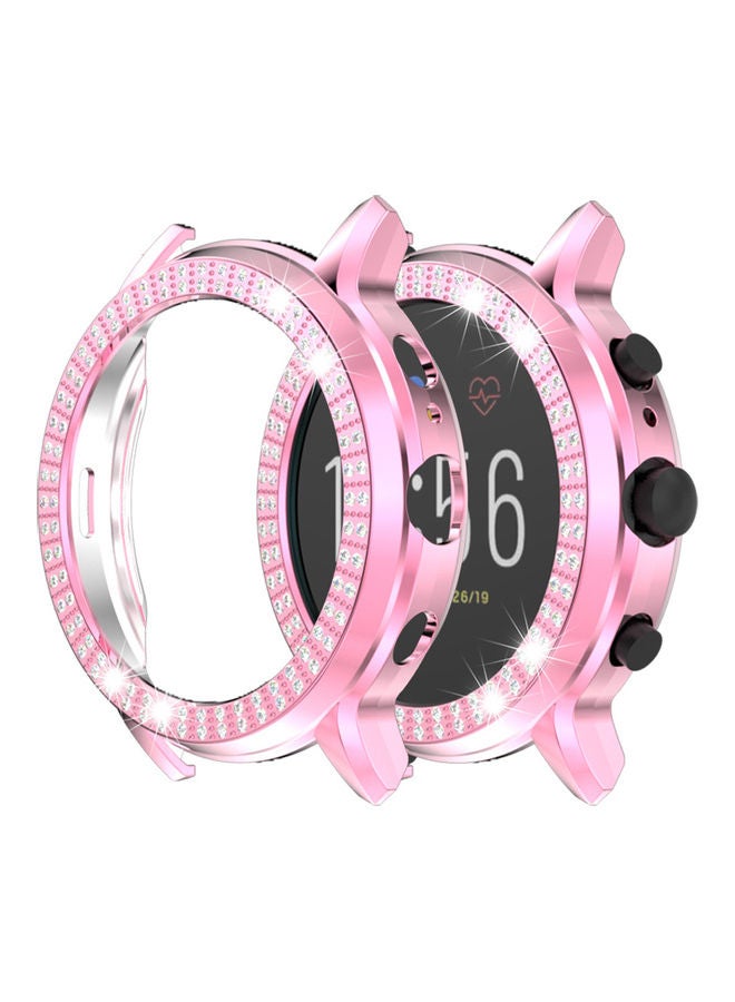 Stylish Rhinestone Smart Watch Protection Cover Case for Fossil Gen 5 Carlyle 4.4x4.4x1cm Transparent - Image 4