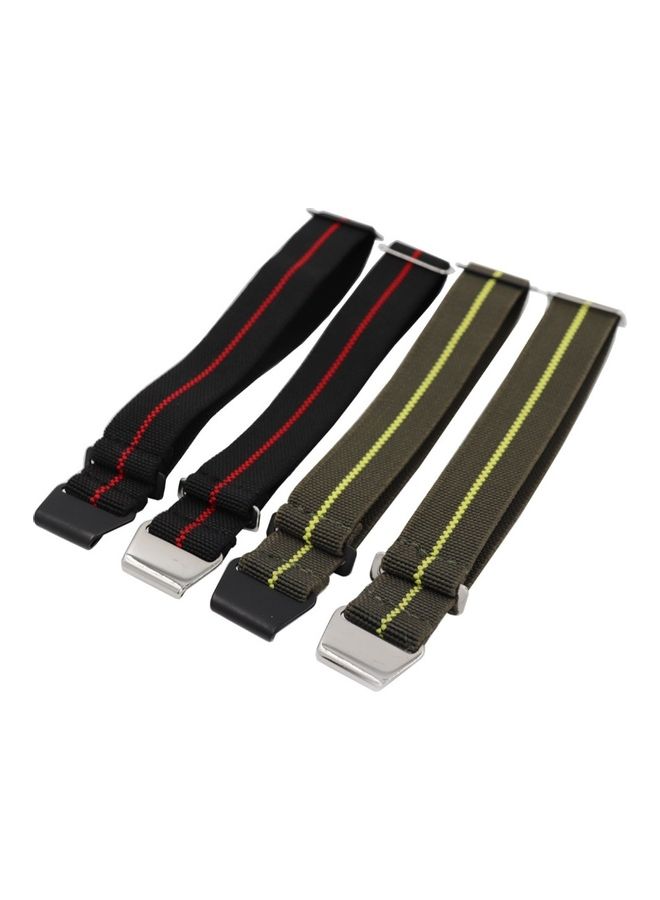 Generic - 20mm Men Replacement Universal Nylon Braided Watchband Wrist Watch Strap Band Black Red - Image 1
