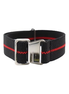 20mm Men Replacement Universal Nylon Braided Watchband Wrist Watch Strap Band Black Red