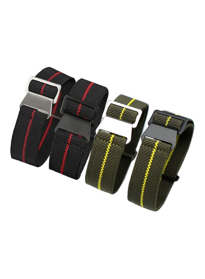 Generic - 20mm Men Replacement Universal Nylon Braided Watchband Wrist Watch Strap Band Black Red - Image 1
