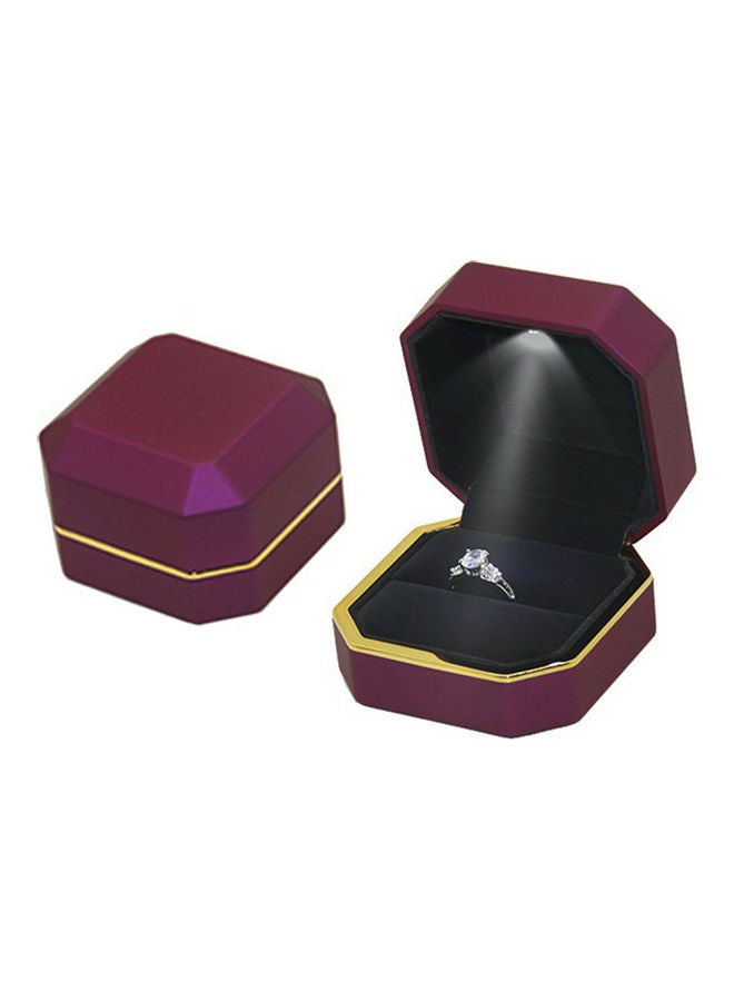 Octagonal LED Light Ring Jewelry Storage Box Organizer Valentine Day Gift Case - Image 1