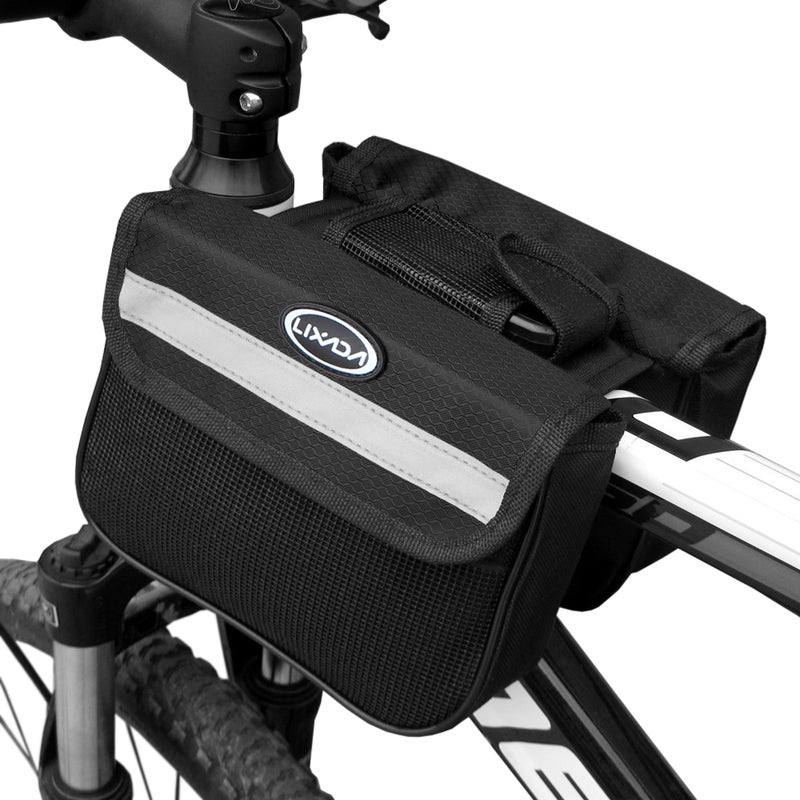 LIXADA Mountain Bike Front Frame Double Pannier Top Tube Bag 22 x 2.5 x 17cm - Image 1