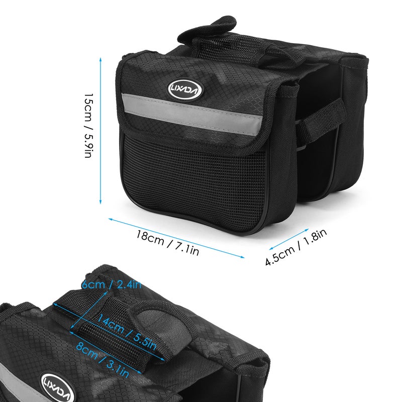 LIXADA - Mountain Bike Front Frame Double Pannier Top Tube Bag - Image 1