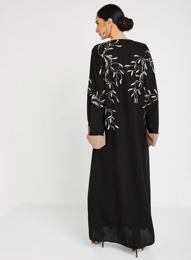 Embroidered Abaya Wih Sheila Black - v1603372645/N41104977V_2