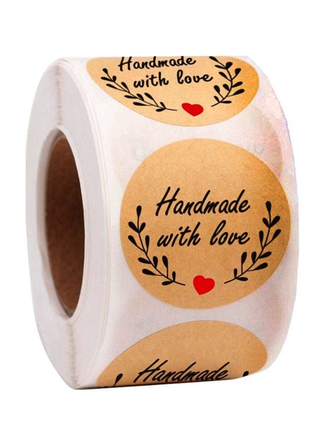 إيست ليدي مجموعة ملصقات بطبعة "Handmade With Love" من 500 قطعة بيج/أسود/أحمر