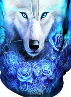 Lucky Wolf Printed Hoodie Blue/White/Black  - Image 3