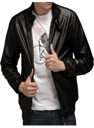 Solid Leather Jacket Black - v1603375857/N39985914V_1