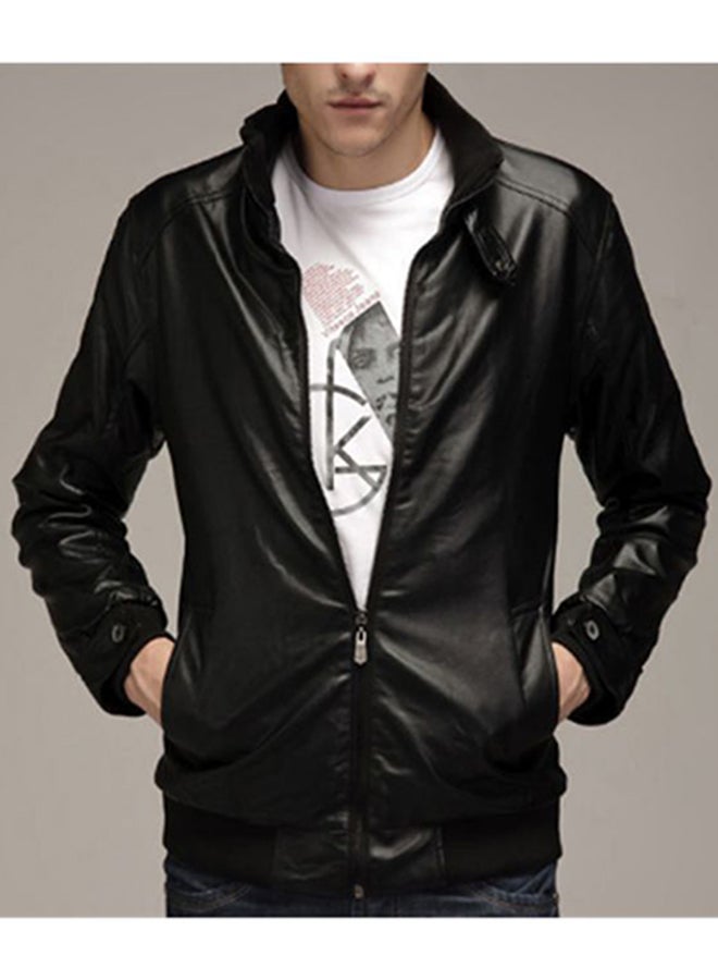 Lucky - Solid Leather Jacket Black - Image 1