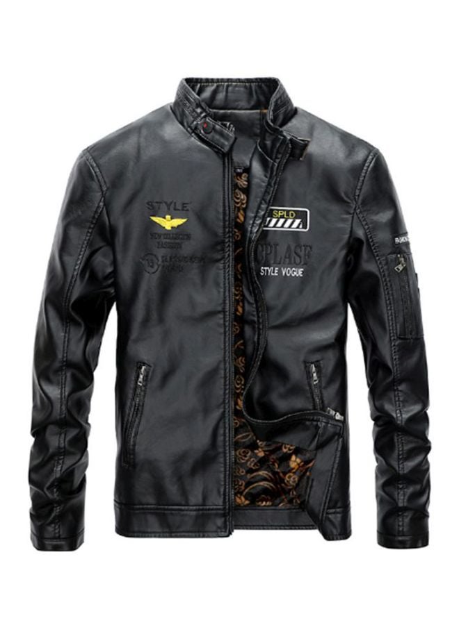 Lucky - Embroidered Casual Jacket Black - Image 1