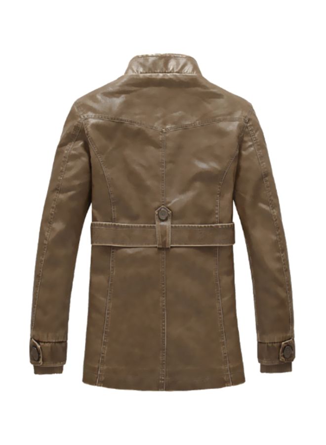 Washed Double Layer Jacket Brown