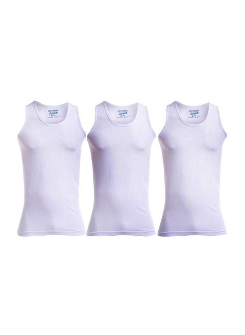 3-Piece Sleeveless Undershirt Set White