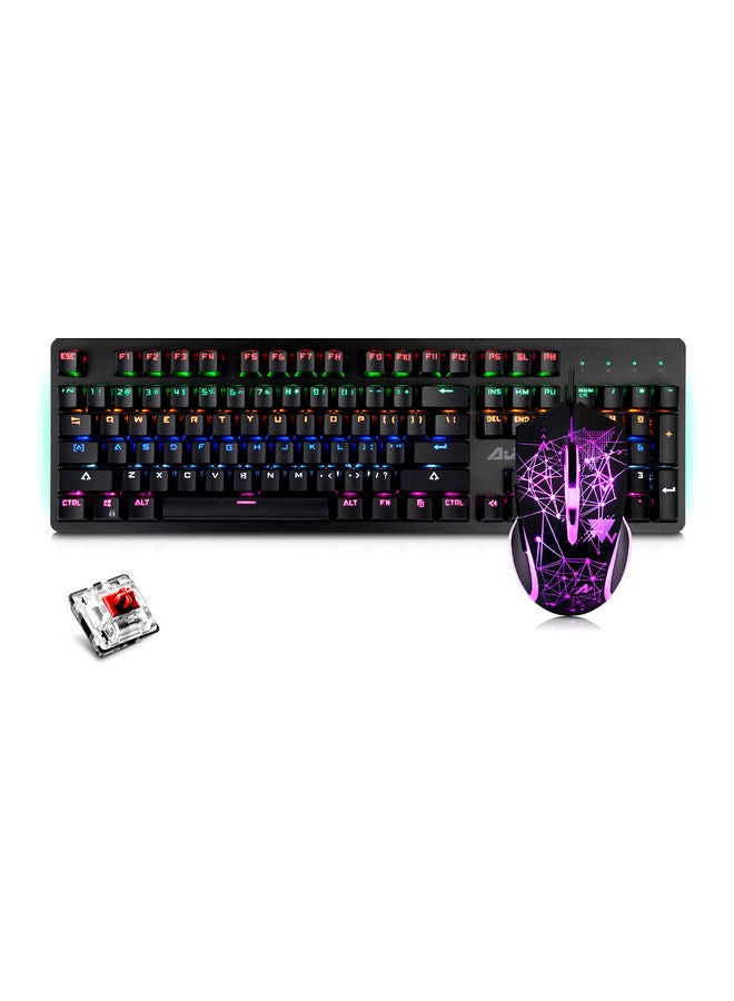 Ajazz USB Wired Keyboard And Mouse Black  - Image 1