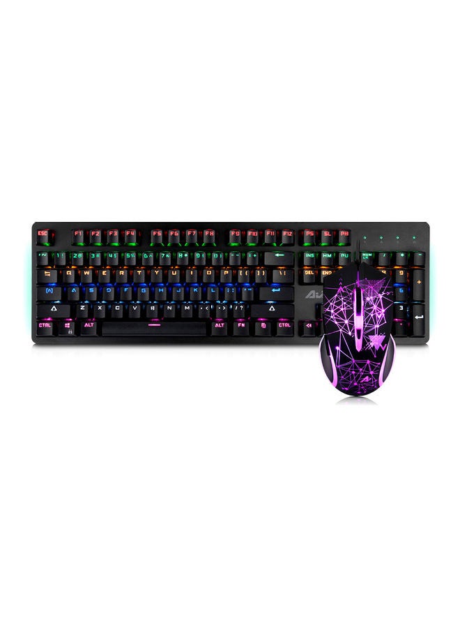Ajazz USB Wired Keyboard And Mouse Black  - Image 4
