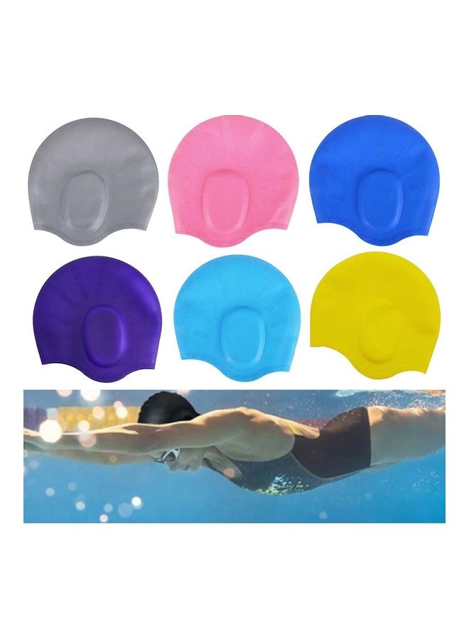 Generic Waterproof Silicone Elastic Ears Protector Men Women Swimming Pool Cap Hat 24x23x0.5cm - Image 1