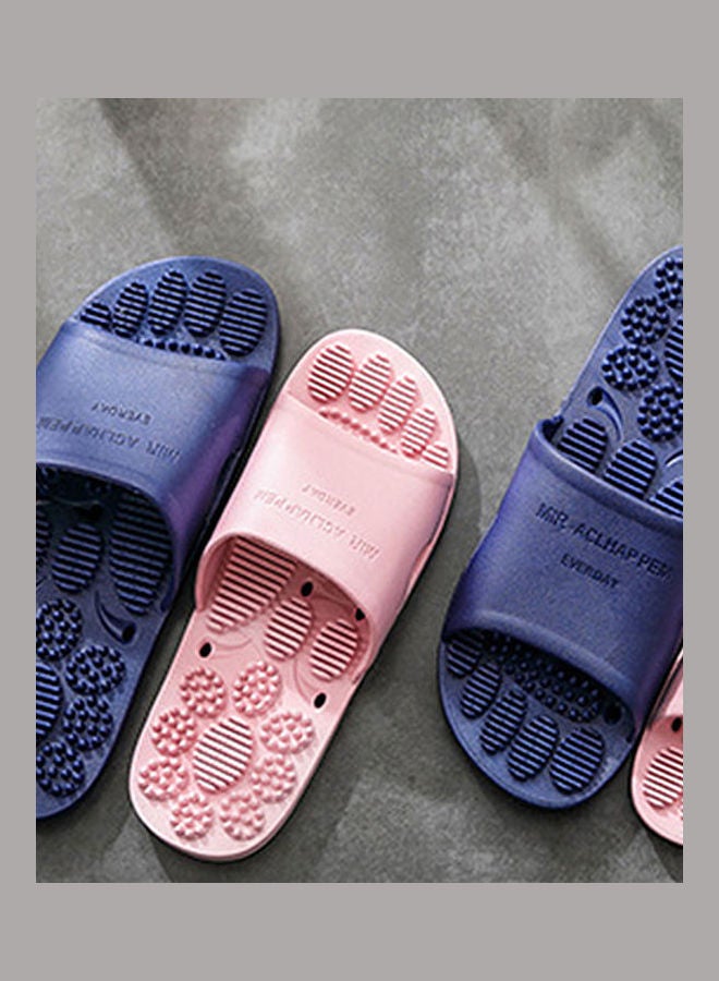 Solid Color PVC Massage Summer Anti-skid Slippers Bathroom Shower Beach Sandal Grey - Image 4