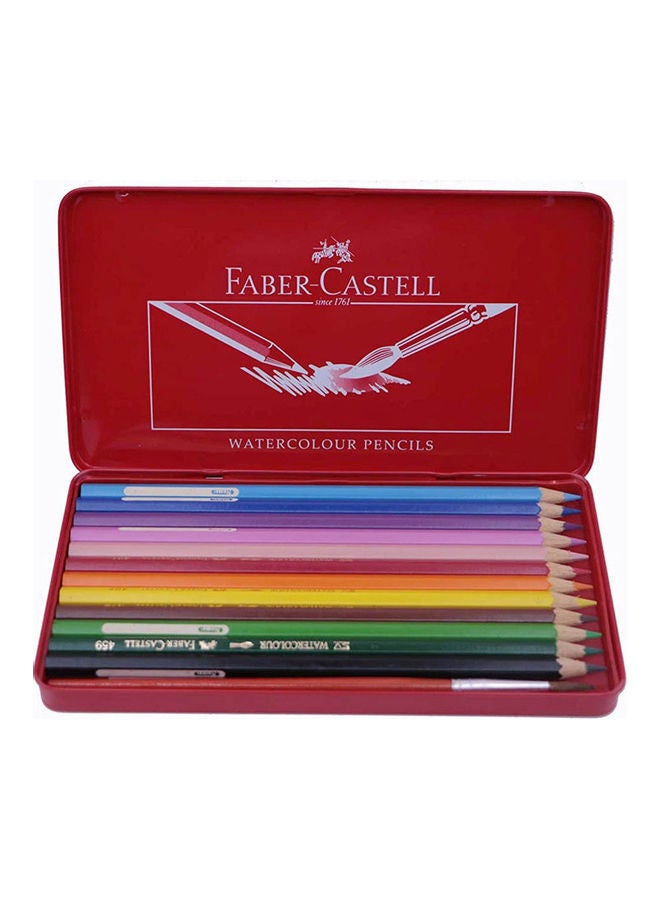 FABER-CASTELL - 12-Piece Water Color Pencils Set With Metal Box Multicolour - Image 1