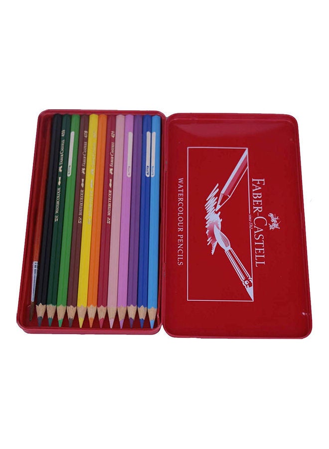 FABER-CASTELL - 12-Piece Water Color Pencils Set With Metal Box Multicolour - Image 1