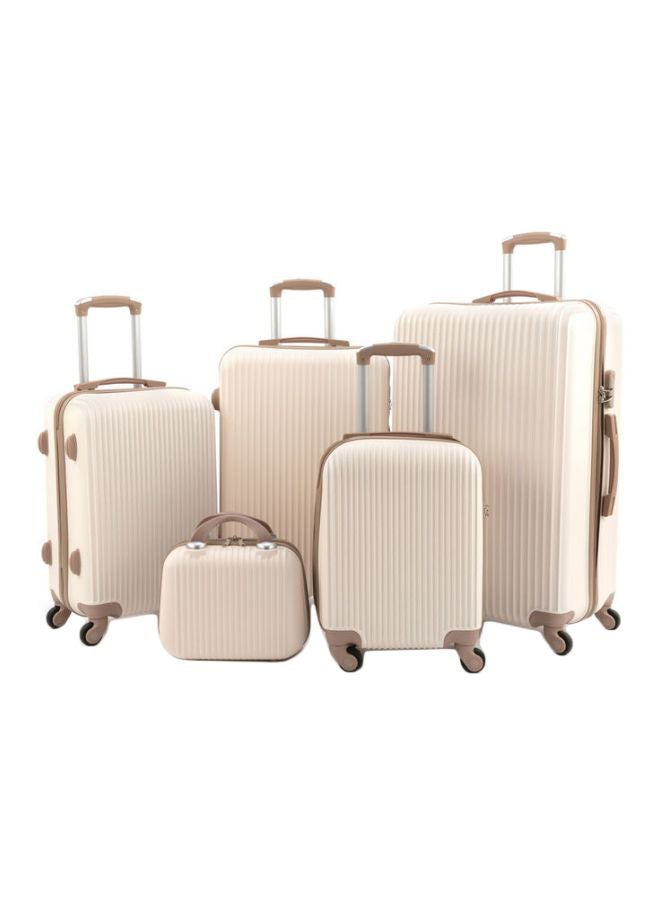 ليمرا طقم حقيبة أمتعة بعجلات مكون من 5 قطع بيج / الذهب - Image 1