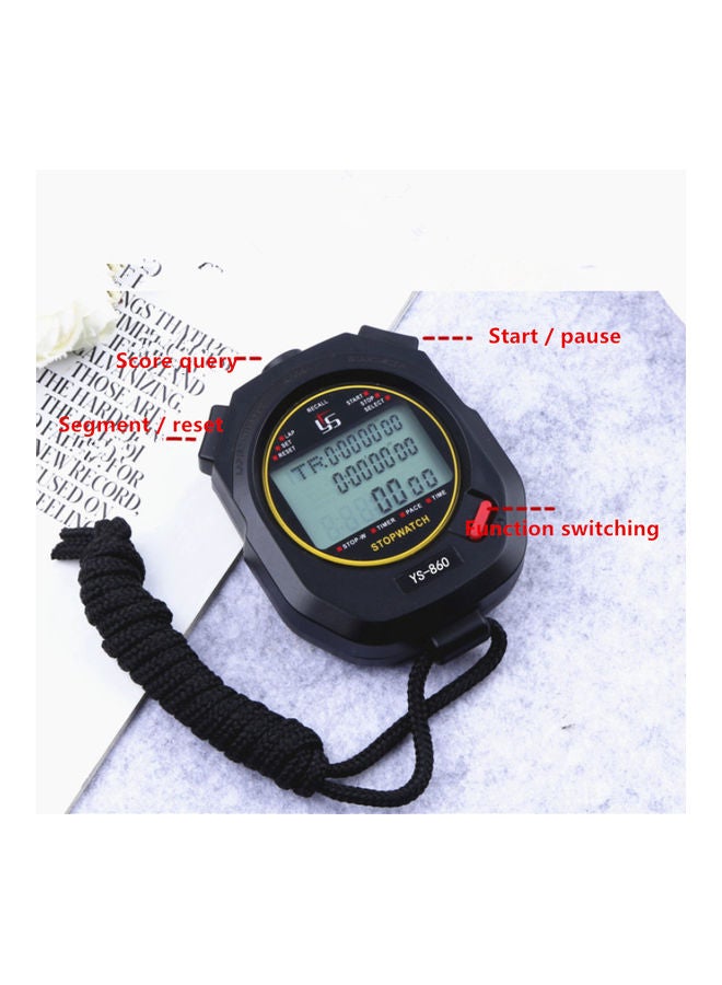 Beauenty - Three Row 60 Track Electronic Stopwatch Timer Multifunctional And Field Running black 7.5x6.2x2.1cm - Image 1