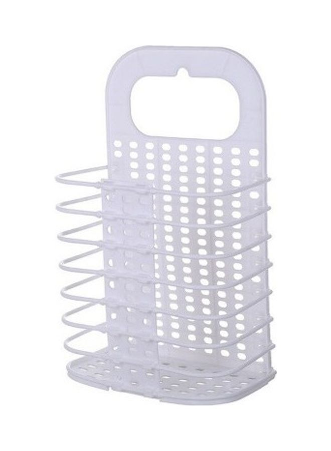 Foldable Wall Hanging Laundry Basket White 50cm - Image 1