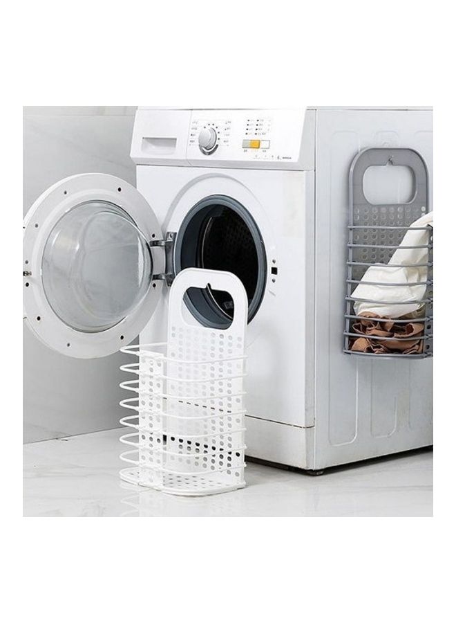 Foldable Wall Hanging Laundry Basket White 50cm - Image 2
