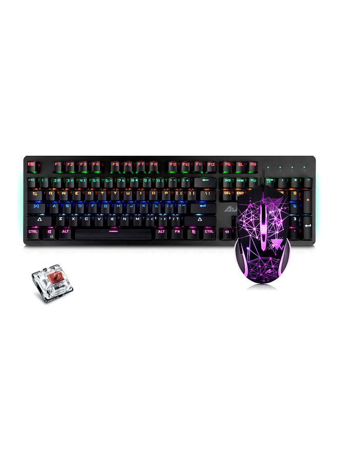 Ajazz USB Wired Keyboard And Mouse Black  - Image 1