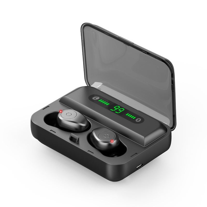 Generic - F9-5 TWS BT 5.0 Wireless Earphones With Mic LED Digital Power Display Black - Image 1