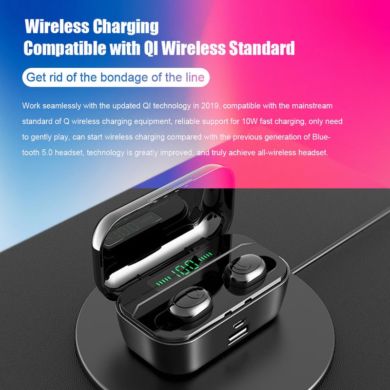 Generic - G6S TWS BT 8D Stereo Mini Wireless Earphones With 3500mAh Power Bank Black - Image 1