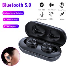 TWS BT 5.0 Wireless Mini Earphones With Charging Case Black