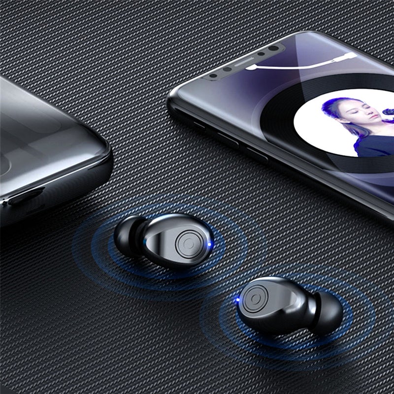 Generic - F9-8 TWS BT 5.0 Sports Mini Earphones With Mic Black - Image 1