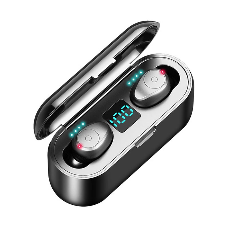 Generic - F9-8 TWS BT 5.0 Sports Mini Earphones With Mic Black - Image 1