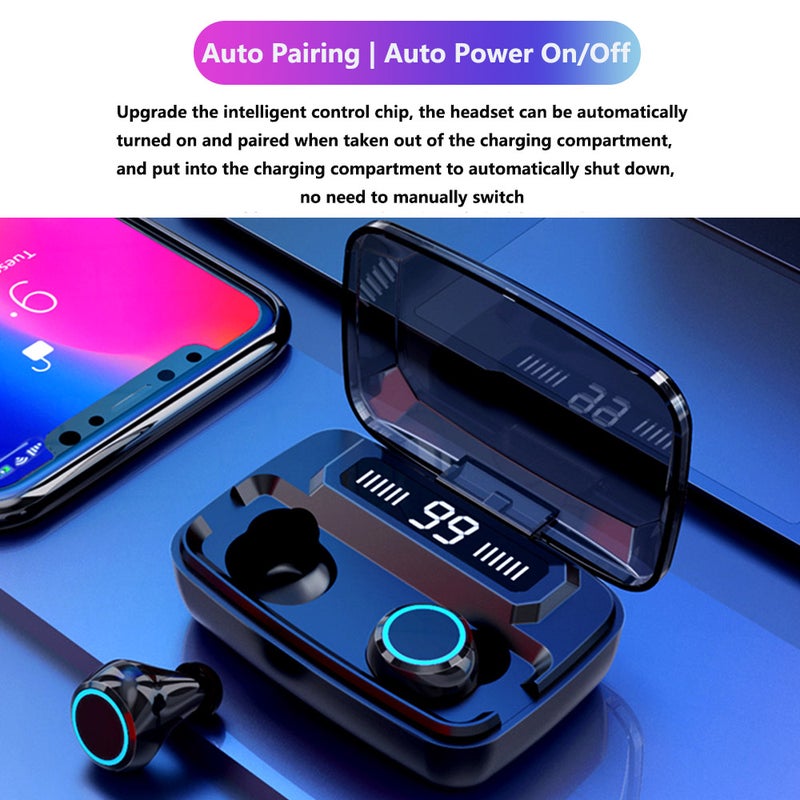 Generic - M11 TWS BT 5.0 Wireless Earphones With 2000mAh Power Bank Black - Image 1