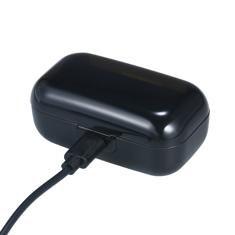 F6 TWS BT 5.0 True Wireless LED Display Earphones With Charging Case Black