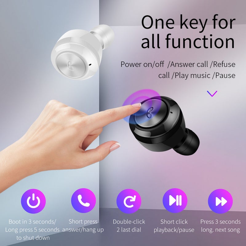 A6 TWS BT 5.0 Wireless Sports Mini Earphones With Charging Case Red/Black - Image 5