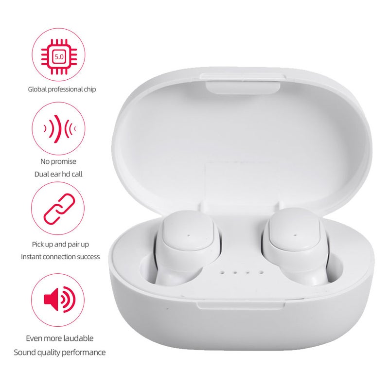 Generic - A6S TWS BT 5.0 Twins True-Wireless Earphones With Mic White - Image 1