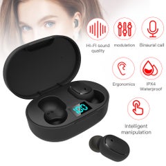 E6S TWS True-Wireless BT5.0 Earphones With 280mAh Charging Box Black