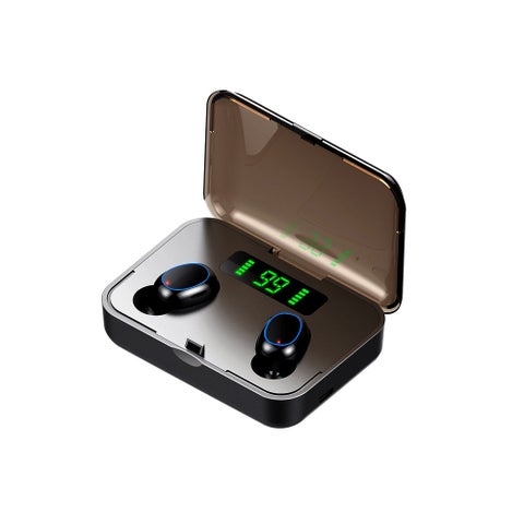 A2S TWS BT 5.0 LED Digital Power Display Earphones For Android/iOS/PC Tablet Black