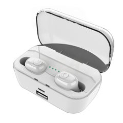 G6S TWS BT 8D Wireless Mini Earphones With 3500mAh Power Bank White