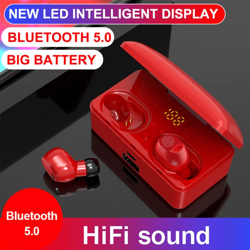 Generic - G10 TWS BT 5.0 Wireless LED Digital Power Display Mini Earphones Red - Image 1
