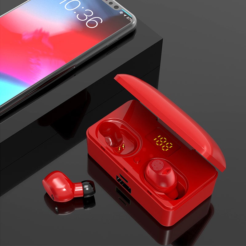 Generic - G10 TWS BT 5.0 Wireless LED Digital Power Display Mini Earphones Red - Image 1