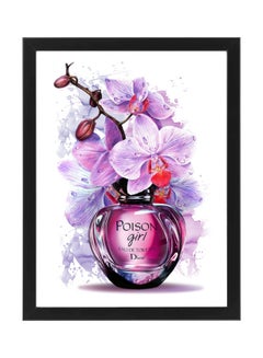 Poison Girl Dior Perfume Bottle Illustration Poster With Frame Purple/Pink/White 40x50cm