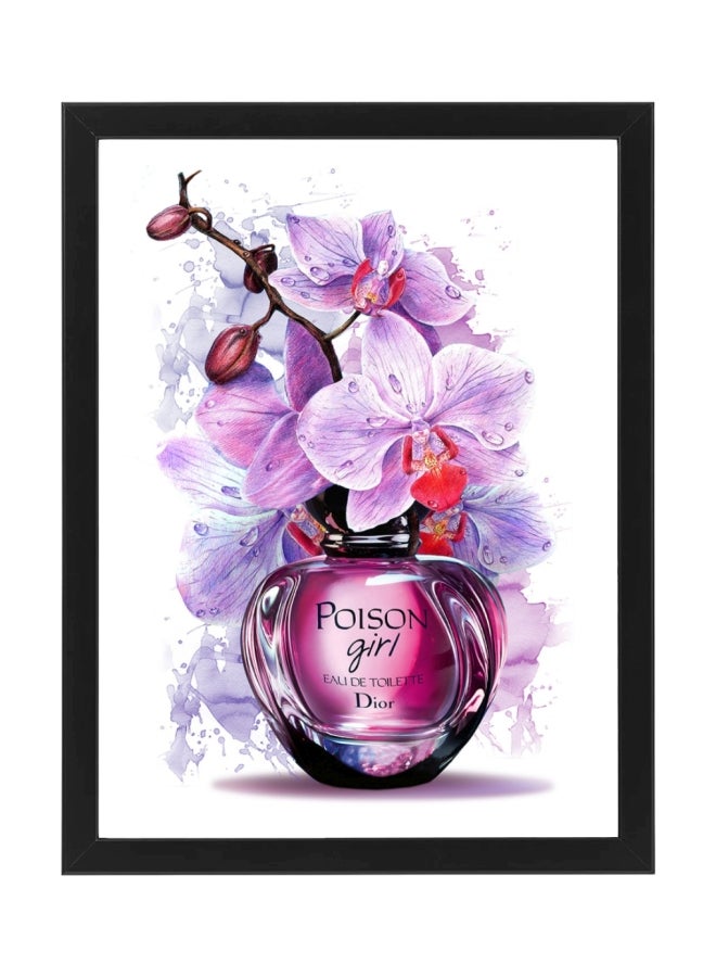 Boomah Accessories - Poison Girl Dior Perfume Bottle Illustration Poster With Frame Purple/Pink/White 40x50cm - Image 1