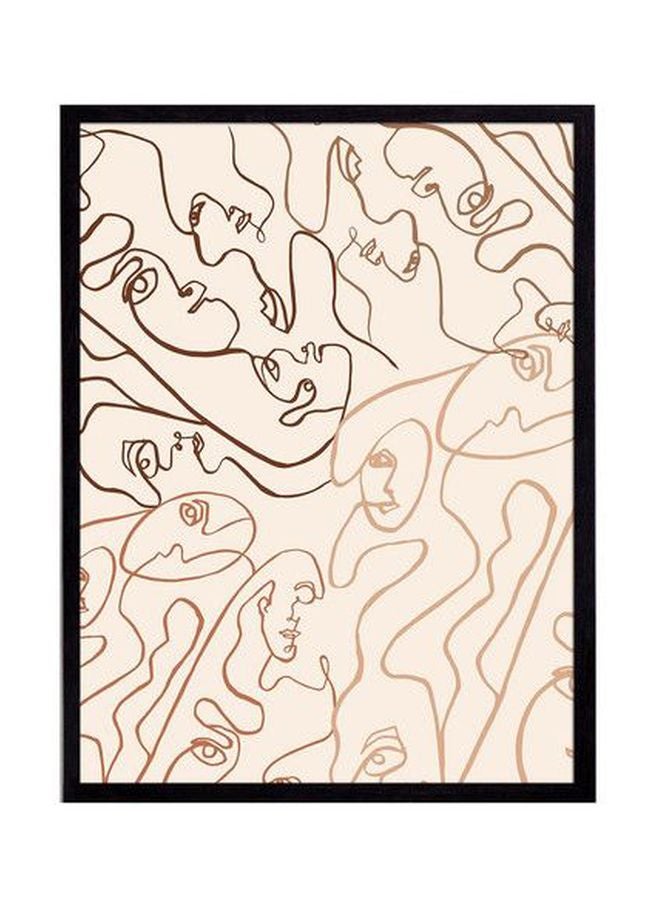 Boomah Accessories Fine Line Faces Equality Themed Poster With Frame Beige/Brown 30x40cm 