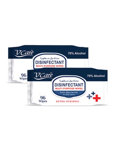 VCare Disinfectant Multi Purpose Anti Bacterial Wipes 96 Pieces Pack of 2  - Image 1