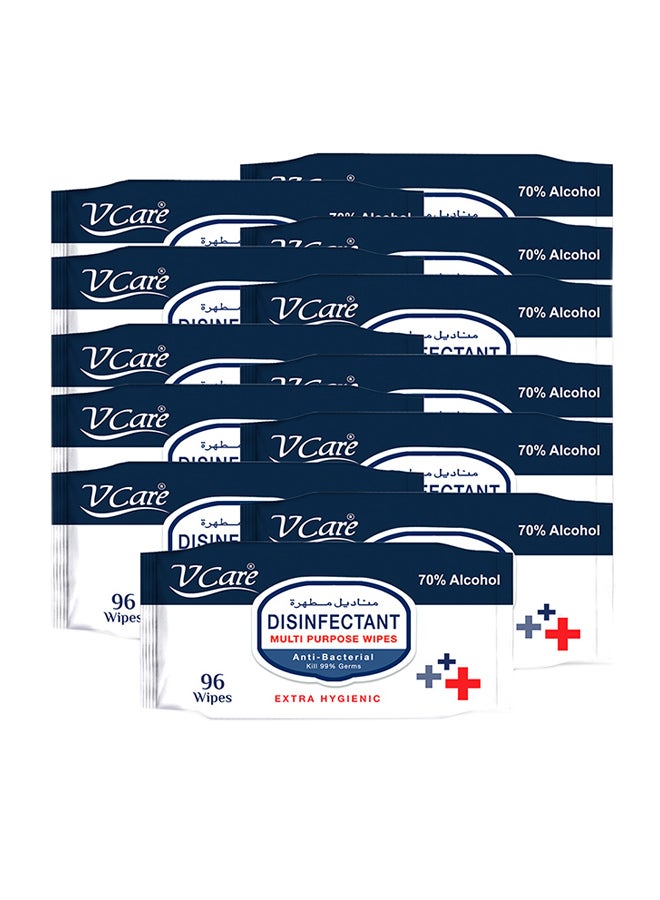 في كير مناديل مطهرة متعددة الأغراض، 96 منديل، عبوة من 12 قطعة - Image 1