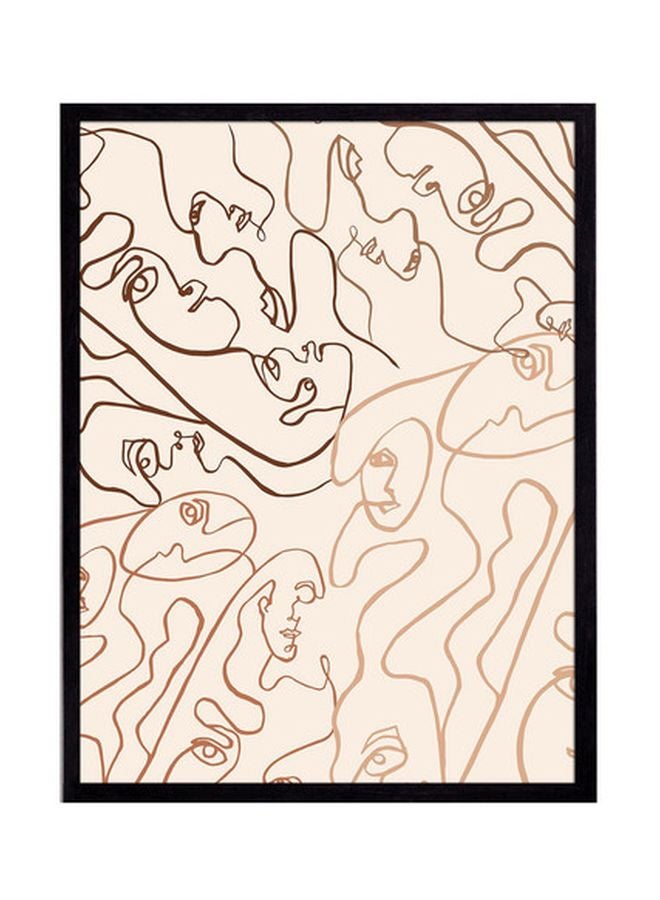 Boomah Accessories Fine Line Faces Equality Themed Poster With Frame Beige/Brown 50x40cm 