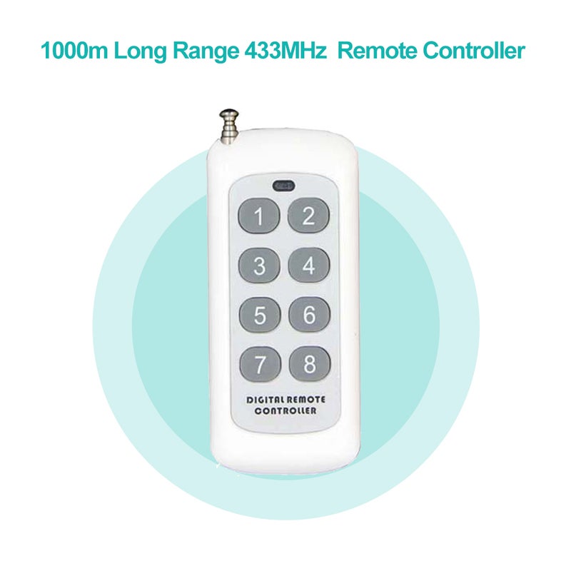 1000m Long Range Distance High Power 4CH Wireless Remote Control Transmitter White 12 x 9 x 1.5cm - Image 5