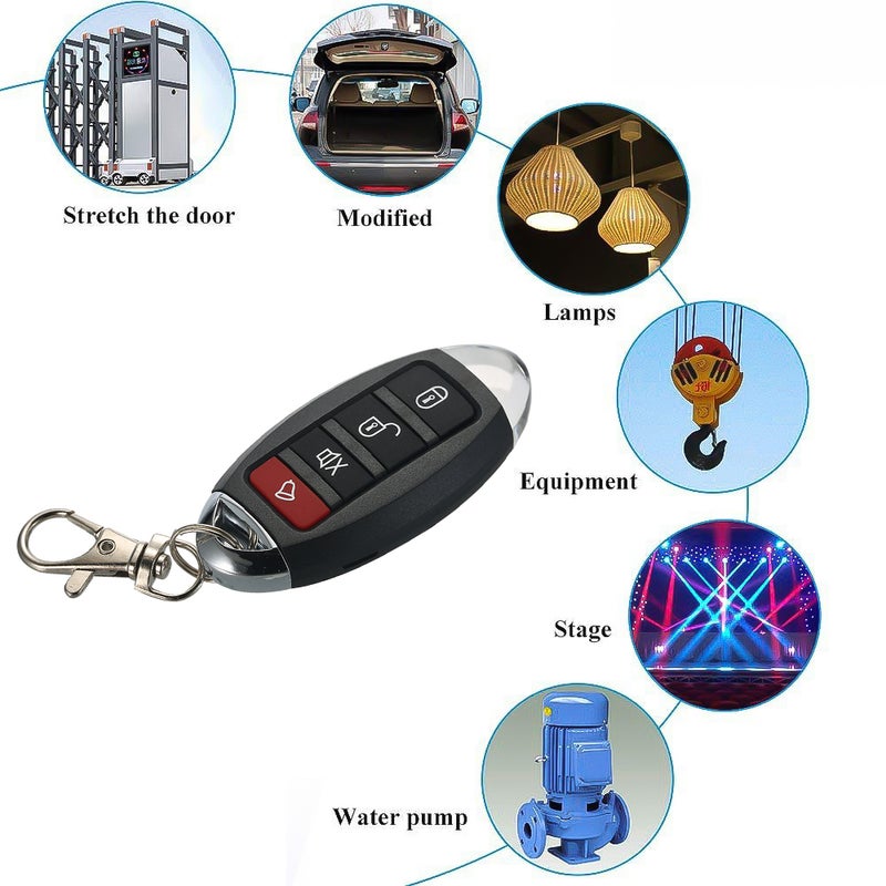 280-915MHz Wireless Remote Control Duplicator Key Fob Black 9 x 6 x 1.5cm