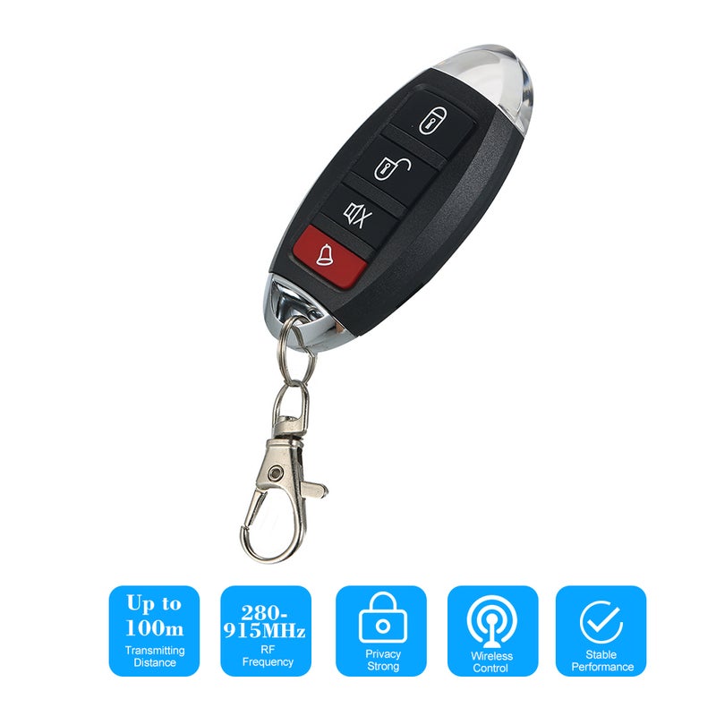 280-915MHz Wireless Remote Control Duplicator Key Fob Black 9 x 6 x 1.5cm